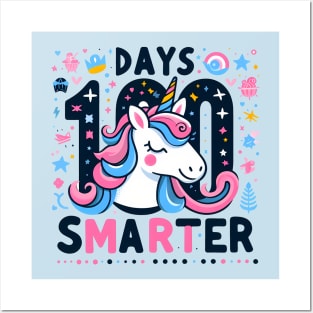 100 days smarter, elegant unicorn Posters and Art